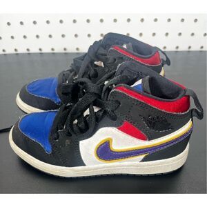 Nike Air Jordan 1 Mid Lakers Top 3 Satin Purple toddler 11c